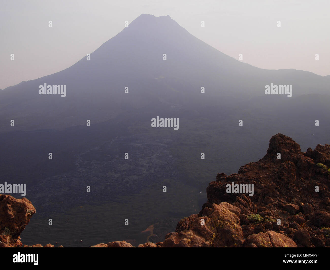 The Fogo volcano in the island of the same name, Cape Verde archipelago ...