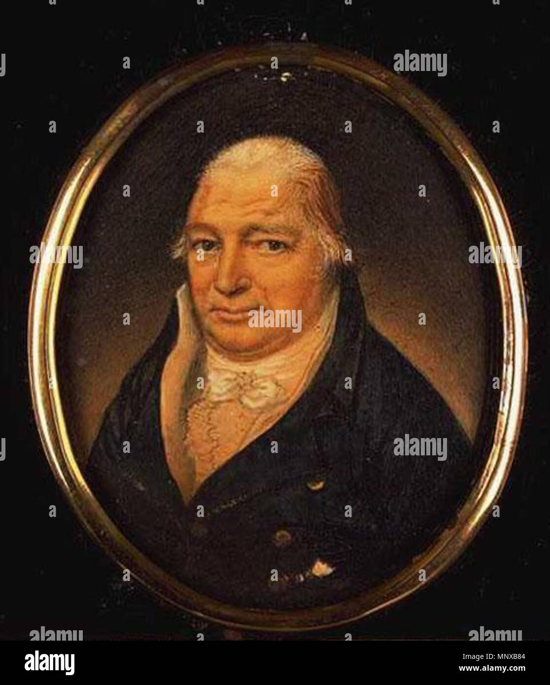 . This is an image of an 8 x 6.5 cm watercolour image of Sir Joseph