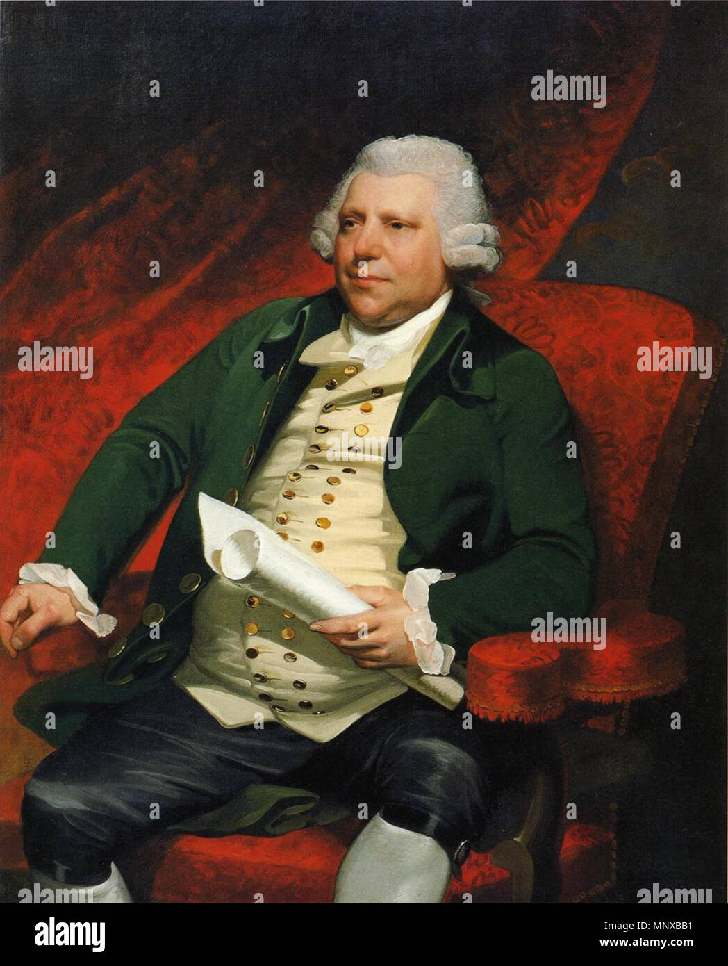 . Portrait of Sir Richard Arkwright . 1790.   1125 Sir Richard Arkwright by Mather Brown 1790 Stock Photo