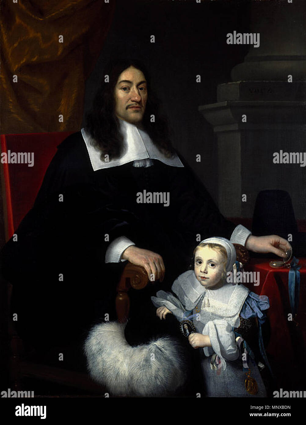 Sir William Davidson of Curriehill, 1615/16 - 1689. Conservator of the Staple at Veere (with his son Charles)   circa 1664.   1125 Sir William Davidson of Curriehill Abraham Lambertsz van den Tempel Stock Photo