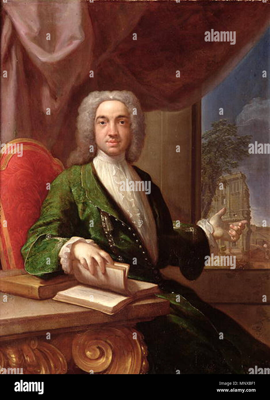 . English: Sir Edward Gascoigne, 6th Baronet . 1724. Francesco Trevisani 1126 SirEdwardGascoigne6thBt Stock Photo