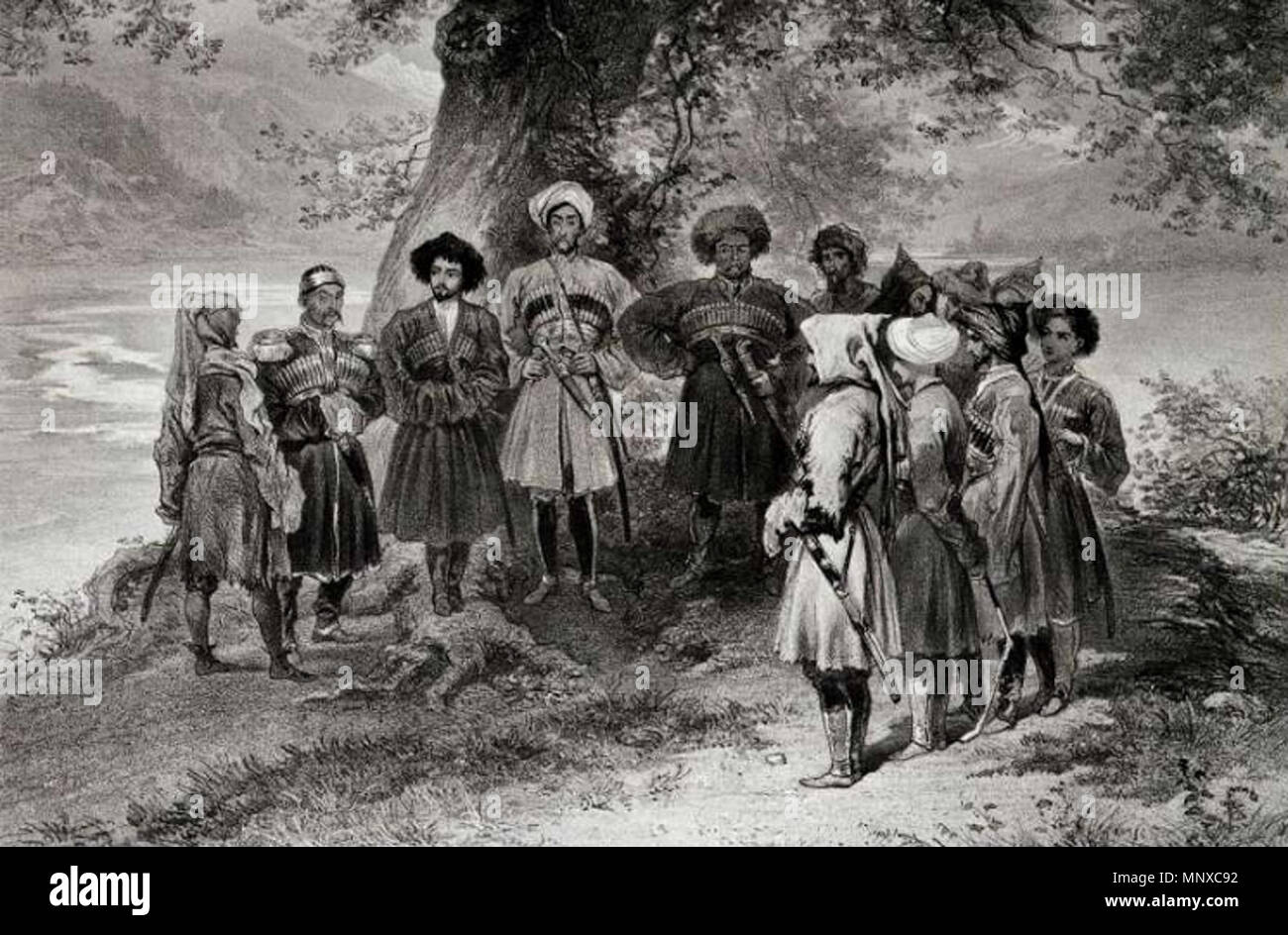 . Русский: Совещание черкесских князей в 1839—40-х гг. English: Conference of Cirkassian princes in 1839-40 . Published 1847.   Grigory Gagarin  (1810–1893)     Alternative names Grigory Grigorievich Gagarin  Description Russian artist, diplomat, iconographer and painter  Date of birth/death 11 May 1810 30 January 1893  Location of birth/death Saint Petersburg, Russia Châtellerault, France  Work location Russian Empire, Caucasus, Tbilisi, Saint Petersburg  Authority control  : Q887801 VIAF: 106966284 ISNI: 0000 0001 2146 4427 ULAN: 500025091 LCCN: n83006301 GND: 117671126 WorldCat    Book auth Stock Photo
