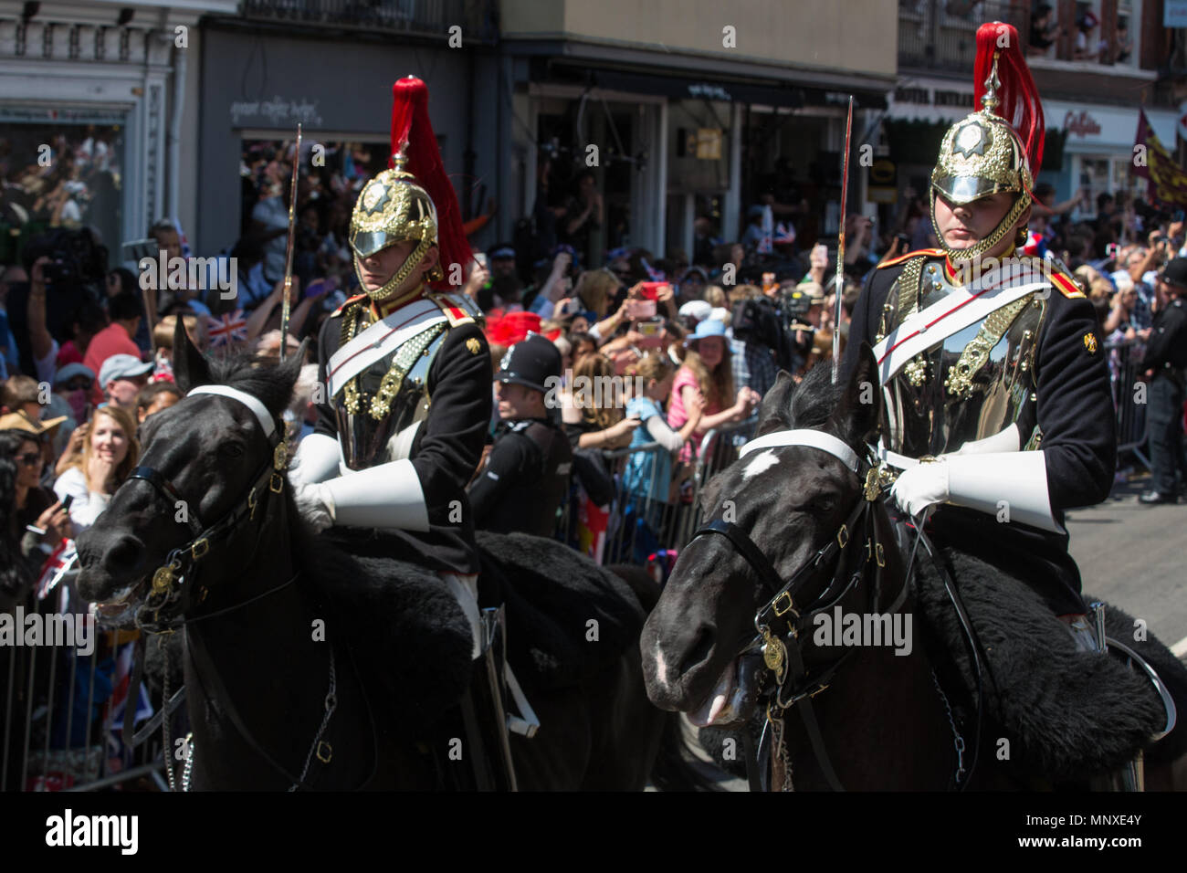 Windsor, UK. 19th May, 2018. Members of the Household Cavalry Mounted