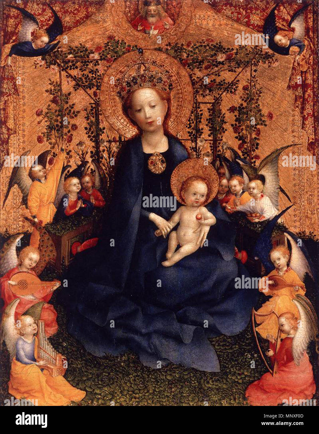 Madonna of the Rose Bush   circa 1440.   1142 Stefan Lochner - Madonna of the Rose Bush - WGA13346 Stock Photo