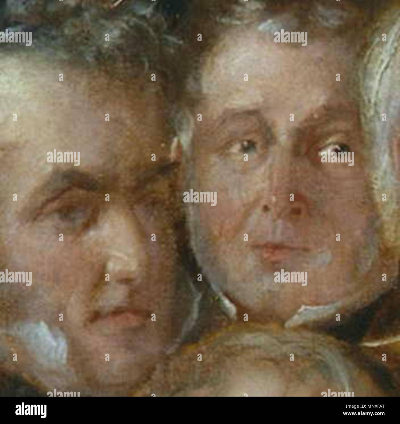 . English: left to right:w:Stephen Lushington and Sir John Eardley Eardley-Wilmot 1783-1847 at the w:British and Foreign Anti-Slavery Society in 1840. Note this is an extract from a much larger painting. Sir John Eardley Eardley-Wilmot, 1st Baronet (21 February 1783 – 3 February 1847) was a politician in the United Kingdom who served as Member of Parliament (MP) for North Warwickshire and then as Lieutenant-Governor of Van Diemen's Land (later called Tasmania).. 1841.   Benjamin Haydon  (1786–1846)       Alternative names Benjamin Robert Haydon; Mr. Haydon; Hayden; Haydon; B.R. Haydon  Descrip Stock Photo