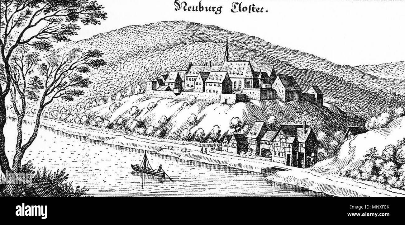 .   1144 Stift Neuburg von Matthaeus Merian 1645 Stock Photo