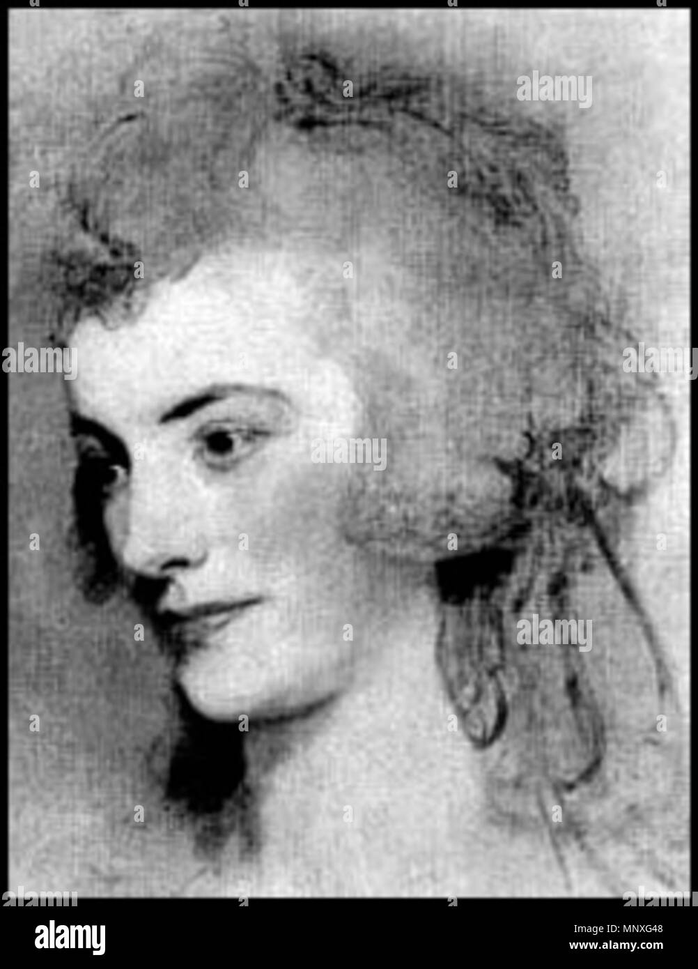 . Sketch of Anne Willing Bingham at 21 by Gilbert Stuart, 1785. Ten years later he created the image that U.S. Mint engraver Robert Scot used for his engraving of Ms. Liberty on the Draped Bust coins. 1785.   Gilbert Stuart  (1755–1828)      Alternative names Gilbert Charles Stuart ; Birth name: Gilbert Charles Stewart  Description American painter  Date of birth/death 3 December 1755 9 July 1828  Location of birth/death North Kingston (Newport, Rhode Island) Boston  Work location Boston, New York City, London, Dublin  Authority control  : Q41402 VIAF: 61689381 ISNI: 0000 0000 6634 9660 ULAN:  Stock Photo