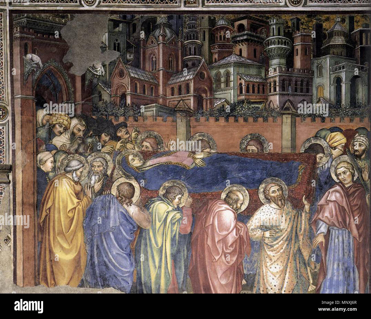 The Funeral of the Virgin   1409.   1157 Taddeo di bartolo, funerali della vergine, palazzo pubblico, siena Stock Photo