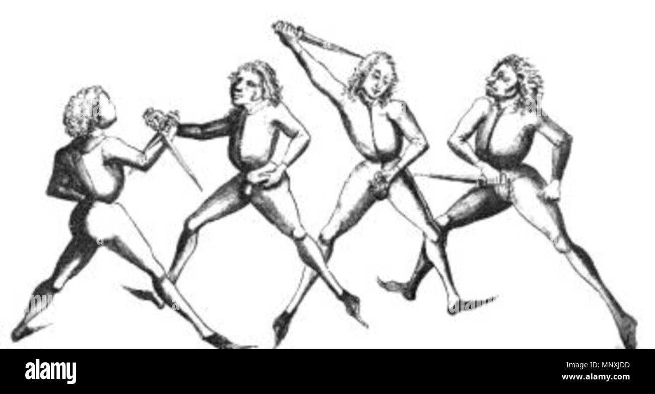 English Hand To Hand Fighting With Rondel Daggers 1467 Hans Talhoffer 1158 Talhoffers Fechtbuch Rondel Daggers Stock Photo Alamy