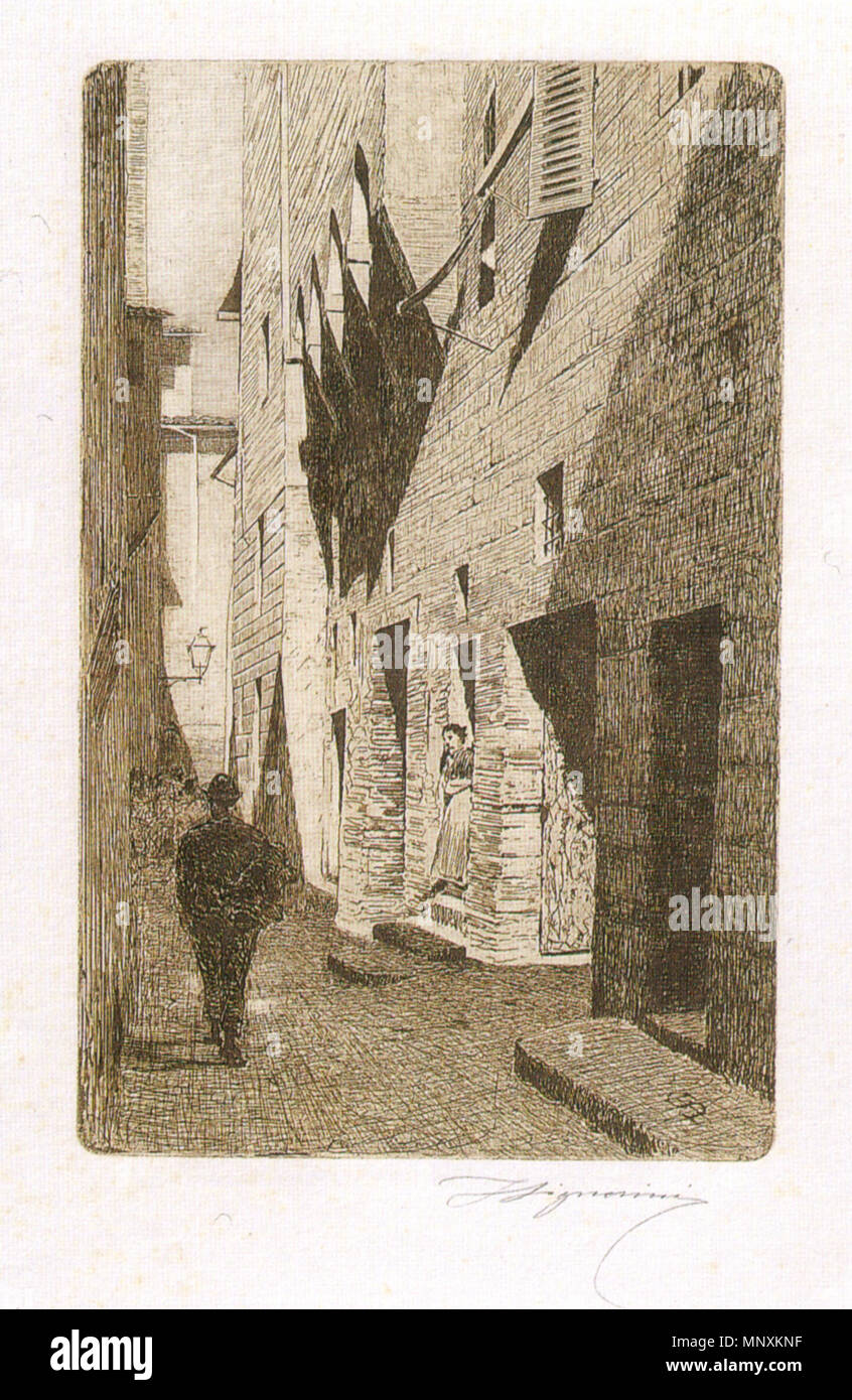 Telemaco Signorini Acquaforte Fonte Del Mercato Vecchio Telemaco Signorini 1835 1901 Alternative Names T Signorini Description
