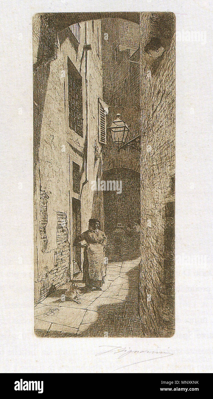 Telemaco Signorini Acquaforte Fonte Del Mercato Vecchio Telemaco Signorini 1835 1901 Alternative Names T Signorini Description