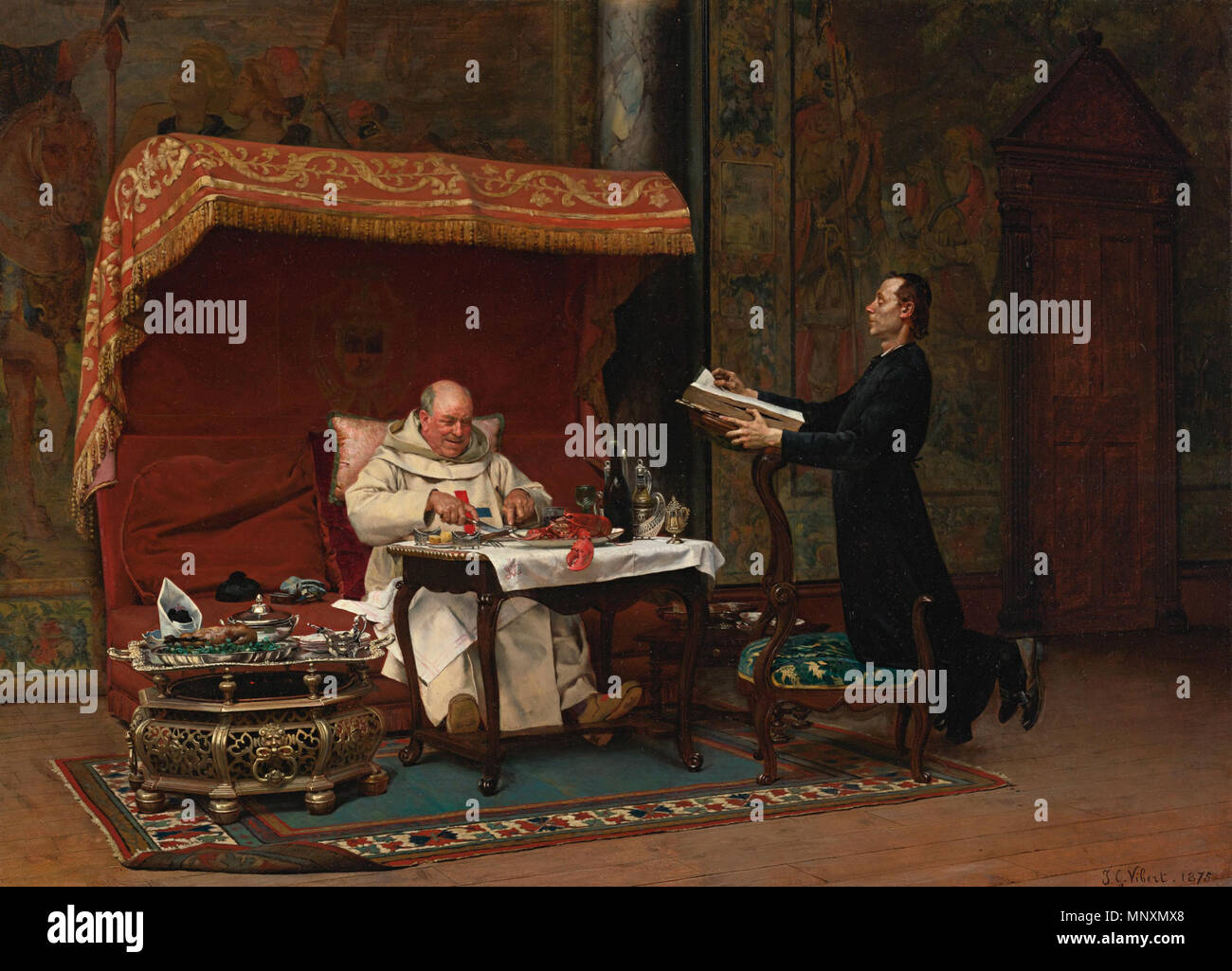 English The Canon S Dinner Anti Clerical Painting By Jehan Georges Vibert Oil On Panel 1875 France 53 3 X 73 3 Cm Signed B R J G Vibert 1875 1875 1170 The Canon S Dinner By Jehan Georges Vibert Stock Photo Alamy
