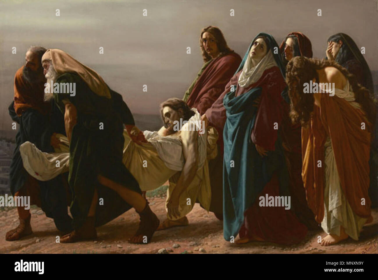 The transport of Christ to the sepulcher   1883.   1172 The Entombment by Antonio Ciseri Stock Photo