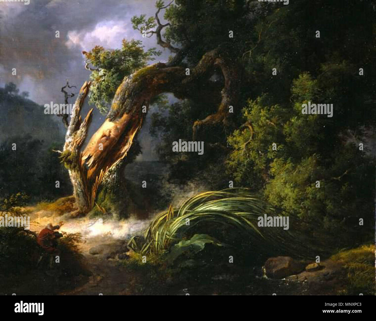 . Painting based on La Fontaine's fable Le Chêne et le Roseau (The Oak ...