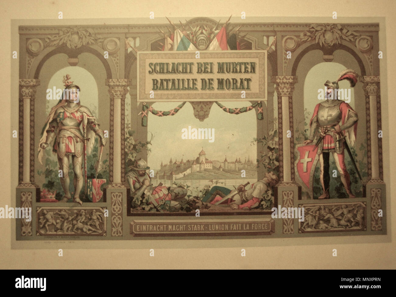 . Plakat zur Schlacht von Murten von Karl Jauslin . 1897, upload Januar 2009.   708 Jauslin Murten Stock Photo