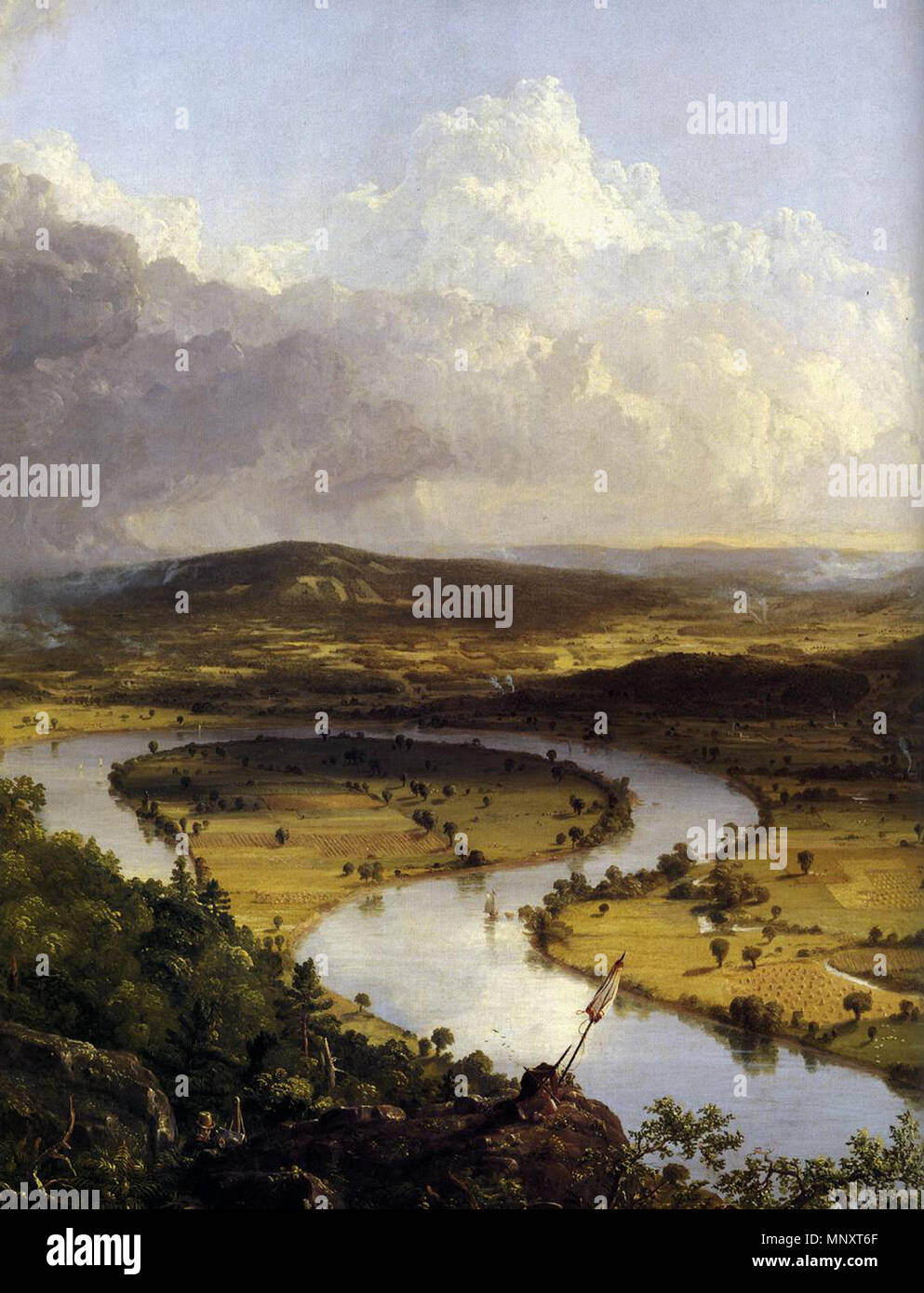 View from Mount Holyoke, Northamptom, Massachusetts, after a Thunderstorm (detail)   1836.   1187 Thomas Cole - View from Mount Holyoke, Northamptom, Massachusetts, after a Thunderstorm (detail) - WGA5147 Stock Photo