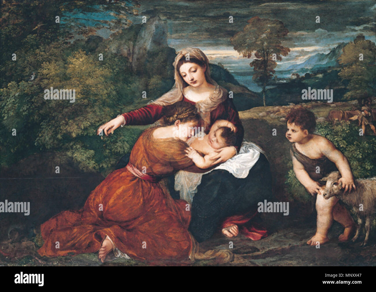 The Madonna and Child with a Female Saint and the Infant Saint John the ...
