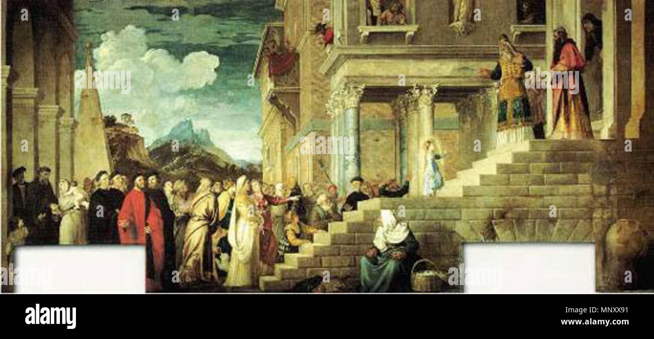 The Presentation of the Virgin Mary in the Temple of Jerusalem   between circa 1534 and circa 1538.   1197 Tiziano Presentazione Stock Photo