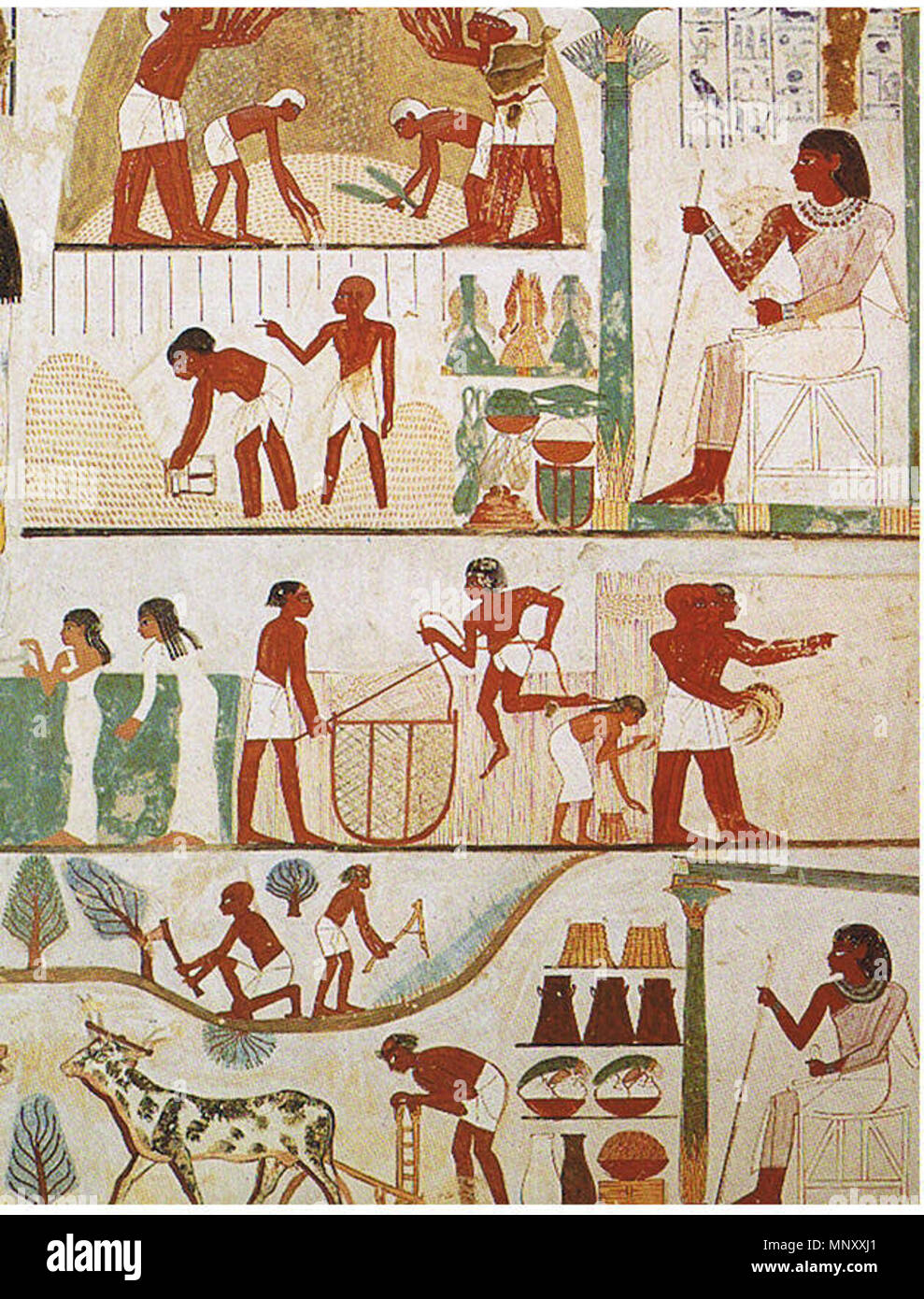 . Deutsch: Landwirtschaftliche Szenen aus dem Dreschen