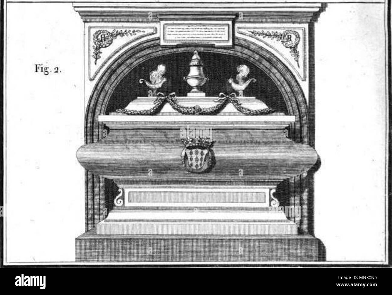 . Tombeau de Jeanne-Armande de Schomberg aux Feuillants. 1790. Brion (dessin) 1199 Tombeau de Jeanne-Armande de Schomberg Stock Photo