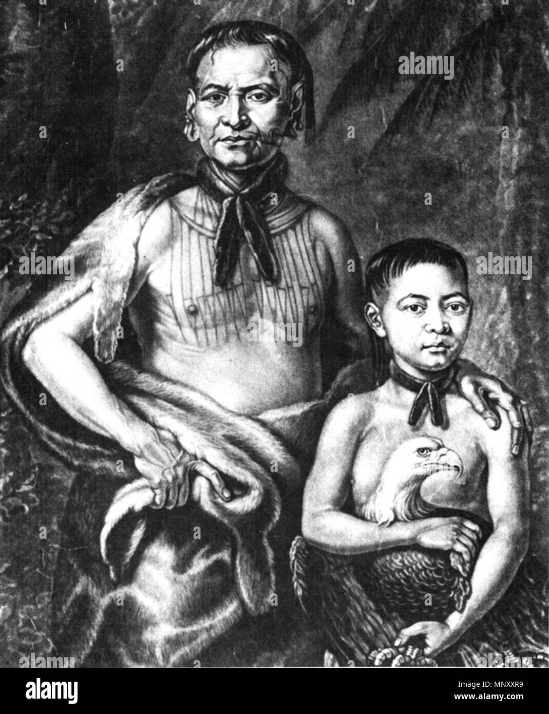 . English: http://www.georgiaencyclopedia.org/nge/Multimedia.jsp?id=m-1123 Tomochichi and his nephew Toonahowi, engraving by John Faber jr., made around 1734-1735 en:Category:United States history images en:Category:Portraits . 29 May 2006 (original upload date). Original uploader was Asarelah at en.wikipedia 1199 Tomochichi Stock Photo