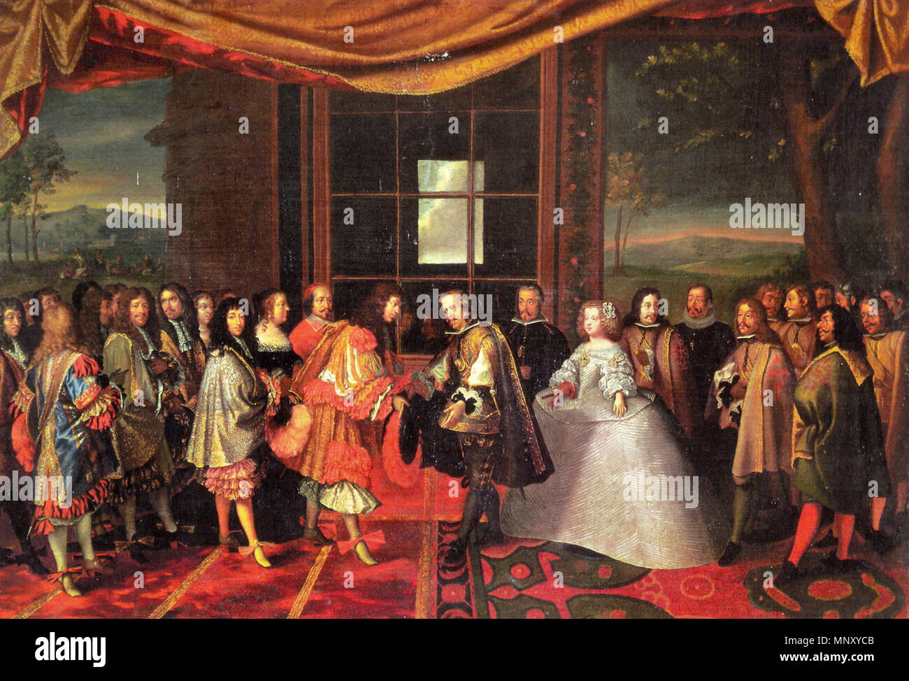 The interview of Luis XIV and Felipe IV in the island of the