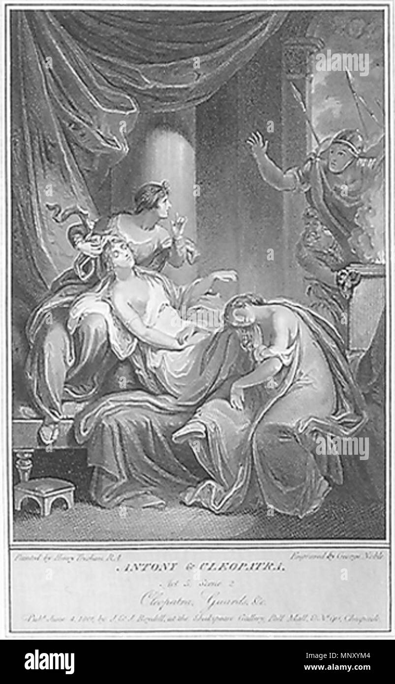 . Act V, Scene 2: Cleopatra's death . 1801.   1204 Tresham-DeathCleopatra Stock Photo