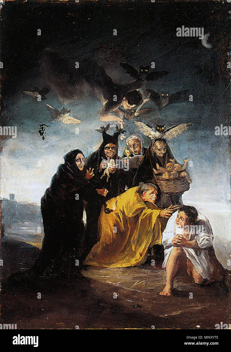 Spanish: Brujas Witches or Incantation   circa 1797-1798.   1270 Witches by Goya Stock Photo