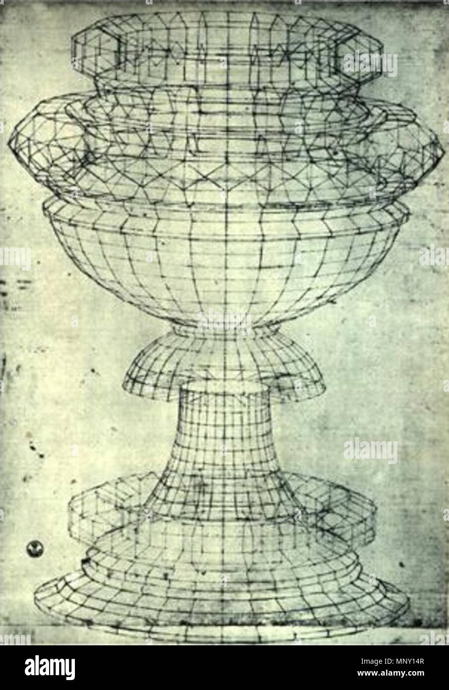 . Perspective Study of a Chalice, pen and ink on paper, 29 x 24.5 cm, Gabinetto dei Disegni, Uffizi, Florence, Italy. 15th century.   Paolo Uccello  (1397–1475)     Alternative names Paolo di Dono; Paolo Di Dono Uccello; Uccello; Paolo di Dono Uccello; Paolo Di Dono; paolo ucello; Paul Uccello  Description painter  Date of birth/death circa 1397 10 December 1475  Location of birth/death Florence Florence  Work location Florence, Venice, Urbino  Authority control  : Q192488 VIAF: 316406287 ISNI: 0000 0001 2128 8320 ULAN: 500003110 LCCN: n86140444 NLA: 36315613 WorldCat 1211 Uccello, Paolo - Per Stock Photo