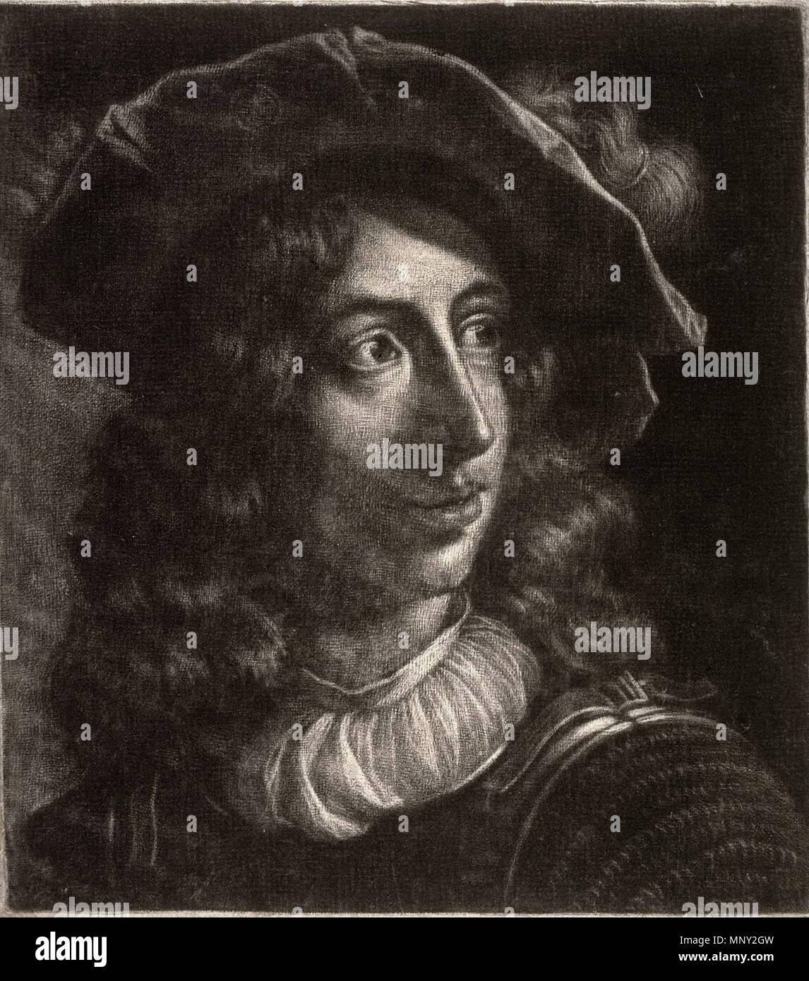 Prince Rupert von der Pfalz . after a print of his (presumed) self