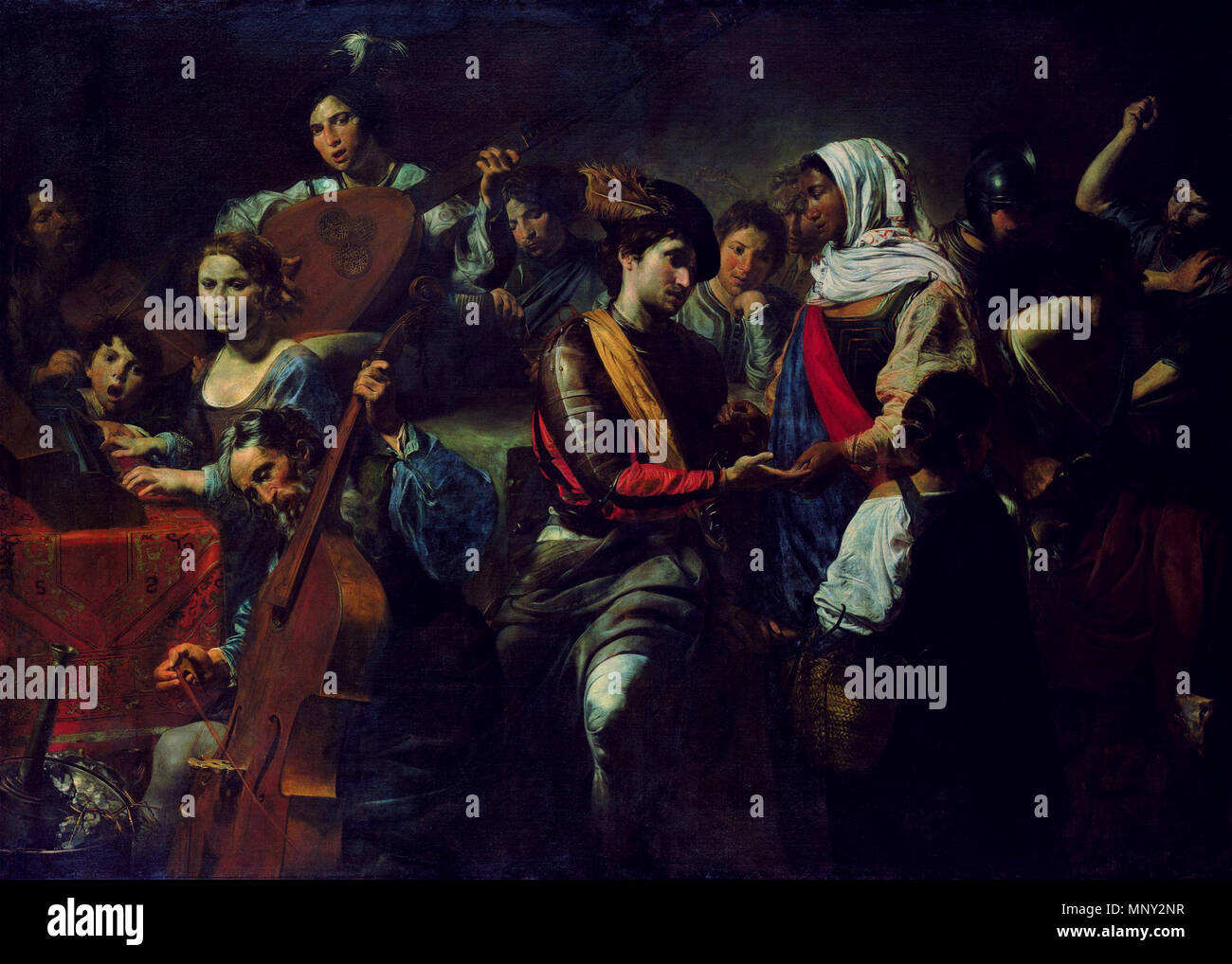 . Italiano: La Buona ventura . 17th century. Valentin de Boulogne - Vienna, Liechtenstein Museum 1218 Valentin de Boulogne - La Buona ventura Stock Photo