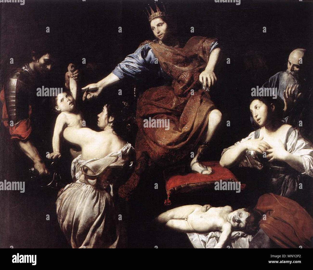 Judgment of Solomon   circa 1620.   1218 Valentin de Boulogne - The Judgment of Solomon - WGA24248 Stock Photo