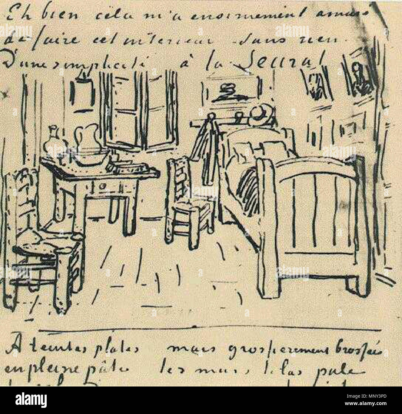 English Vincent's Bedroom 17 October 1888. 1223 Vincent van Gogh