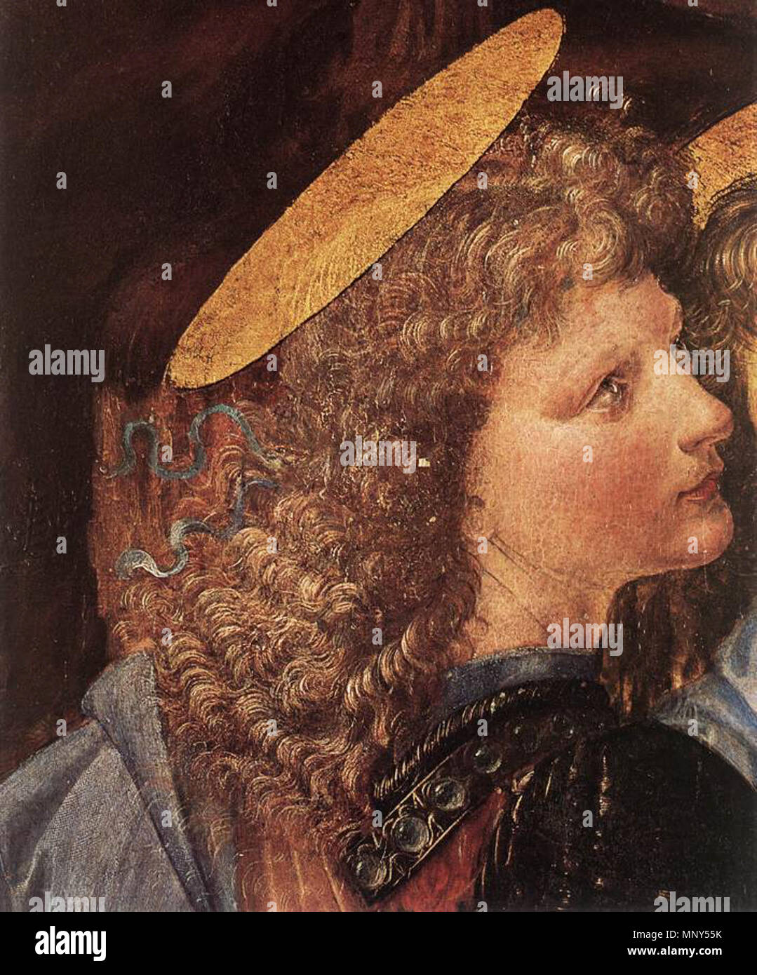 English The Baptism of Christ (detail by Leonardo da Vinci