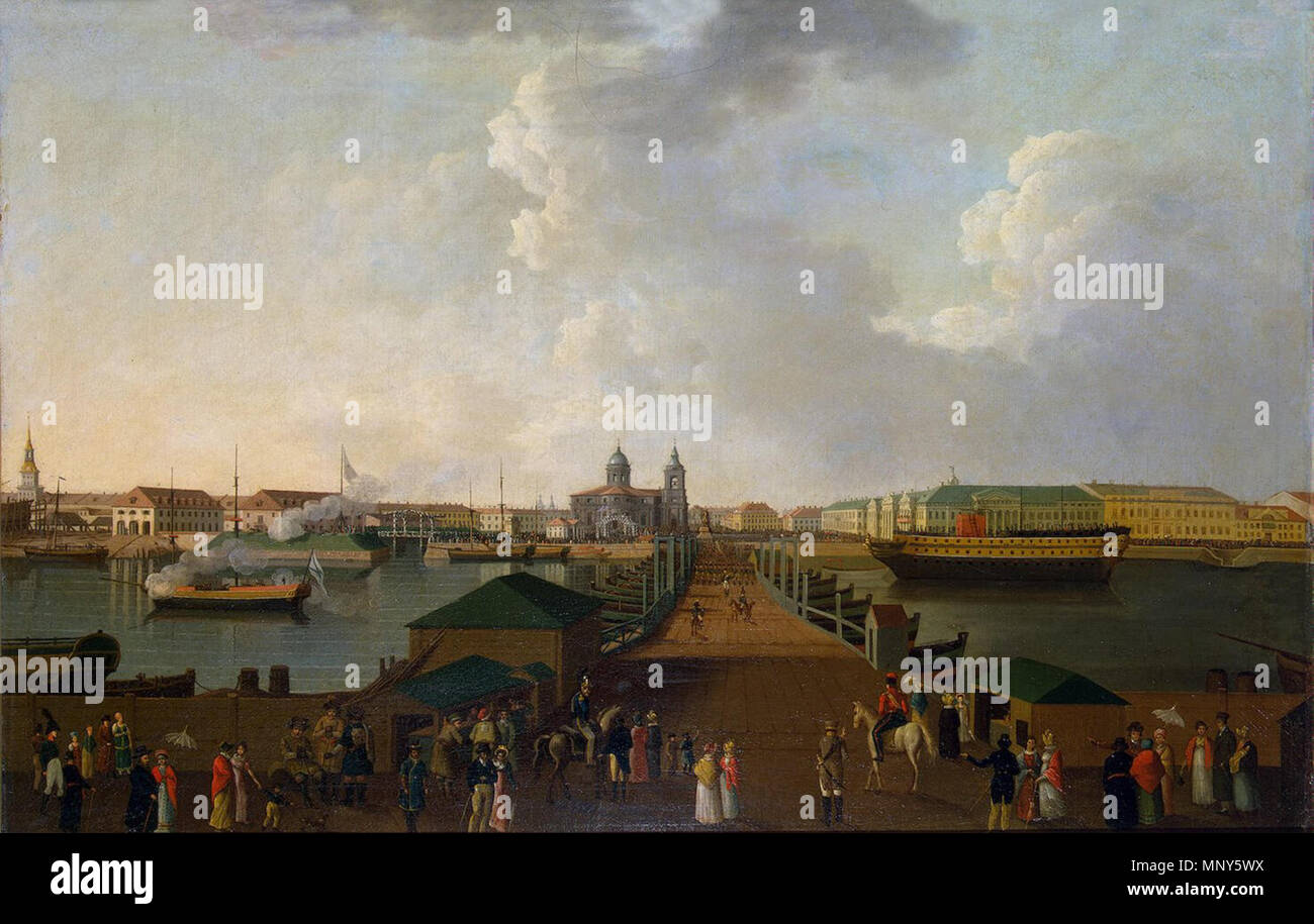View of Saint Petersburg in the centenary celebration's day circa 1803