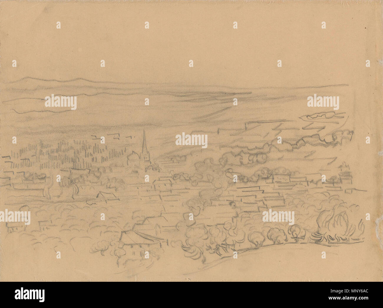 Bird's-Eye View of the Village      1889  .   1237 Vincent van Gogh - Bird's-Eye View of the Village F1541v JH1729 Stock Photo