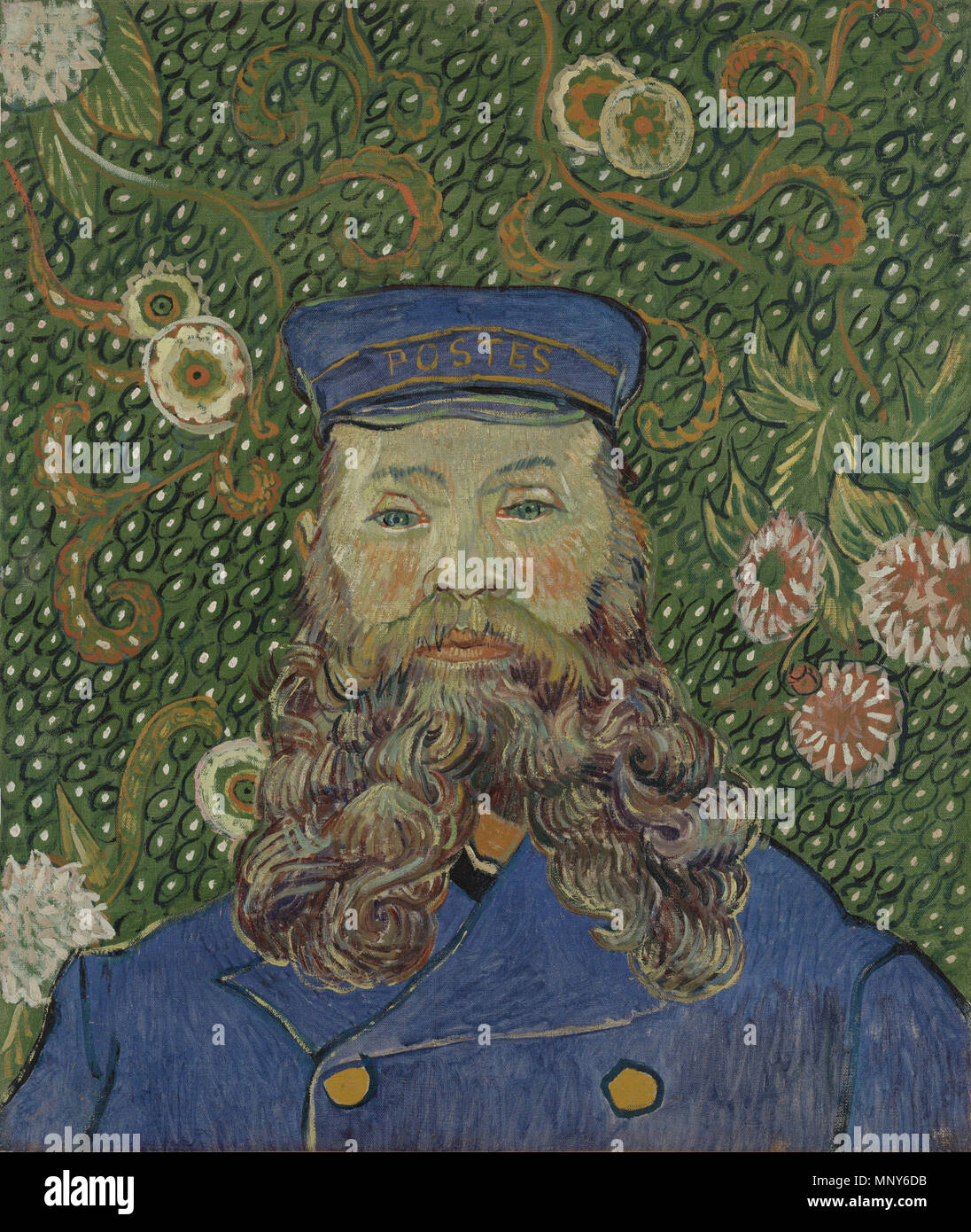 Vincent van Gogh. (Dutch, 1853-1890). Portrait of Joseph Roulin. Arles, early 1889. Oil on canvas, 25 3/8 x 21 3/4' (64.4 x 55.2 cm). Gift of Mr. and Mrs. William A. M. Burden, Mr. and Mrs. Paul Rosenberg,  Nelson A. Rockefeller, Mr. and Mrs. Armand P. Bartos, The Sidney and Harriet Janis Collection, Mr. and Mrs. Werner E. Josten, and Loula D. Lasker Bequest (all by exchange)    English: Portrait of Joseph Roulin   1889.   1238 Vincent van Gogh - Portrait of Joseph Roulin Stock Photo