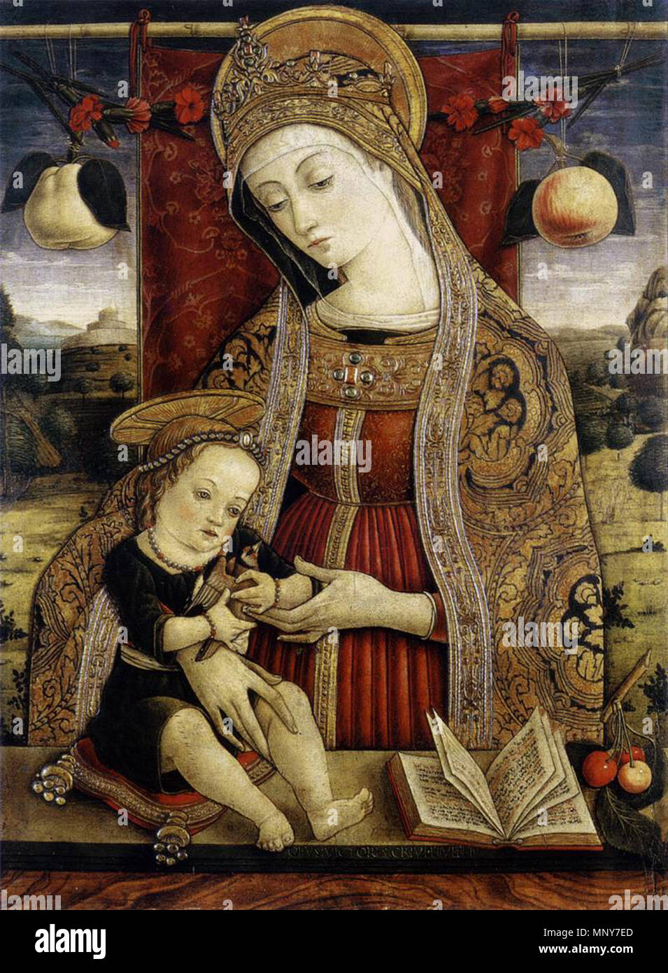 Madonna and Child   circa 1482.   1243 Vittore Crivelli - Madonna and Child - WGA05803 Stock Photo