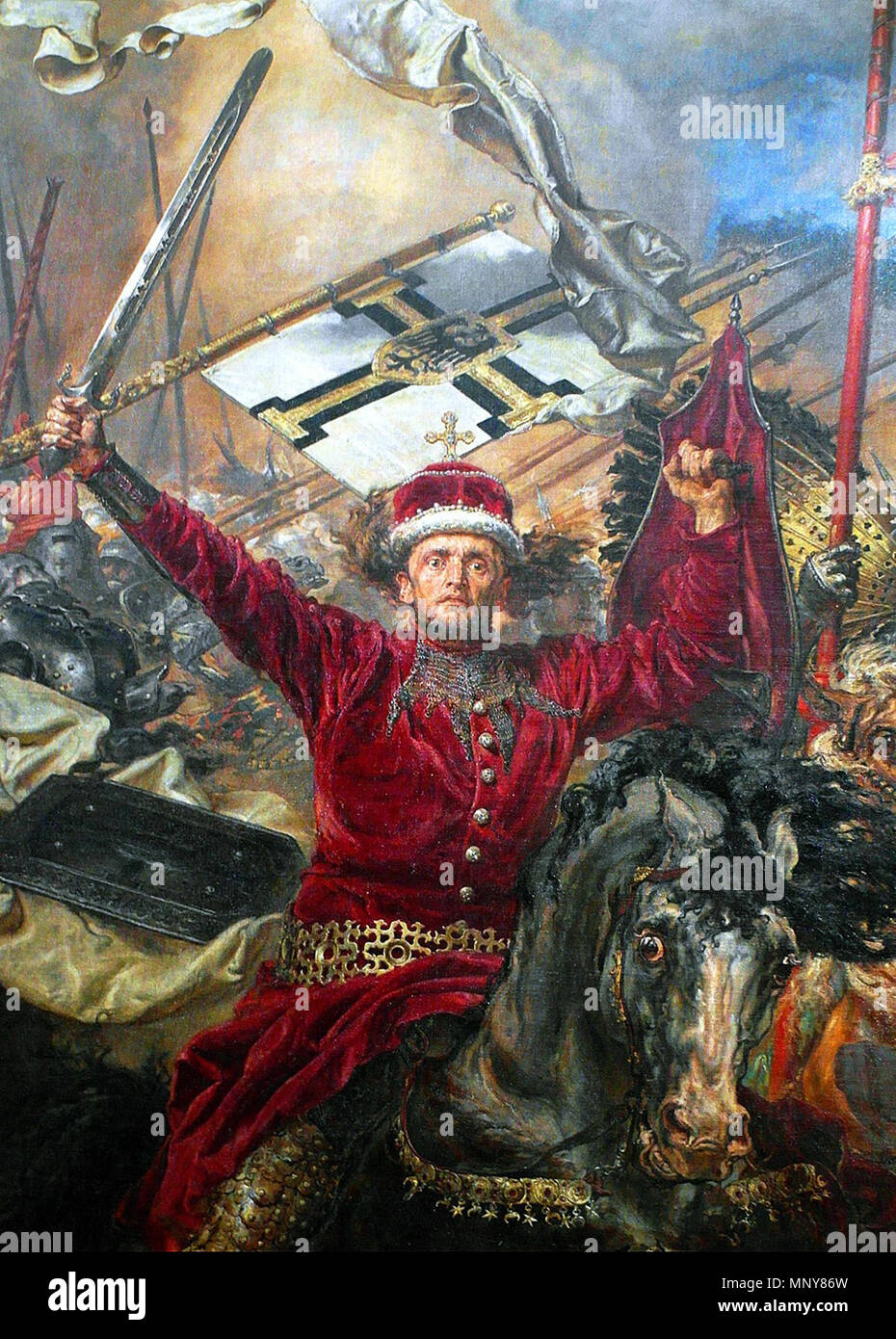 The lithuanian Grand Duke Vytautas . fragment of a canvas painting of Jan  Matejko about the Battle of Grunvald . 1878. 1246 Vytautas dydysis Stock  Photo - Alamy