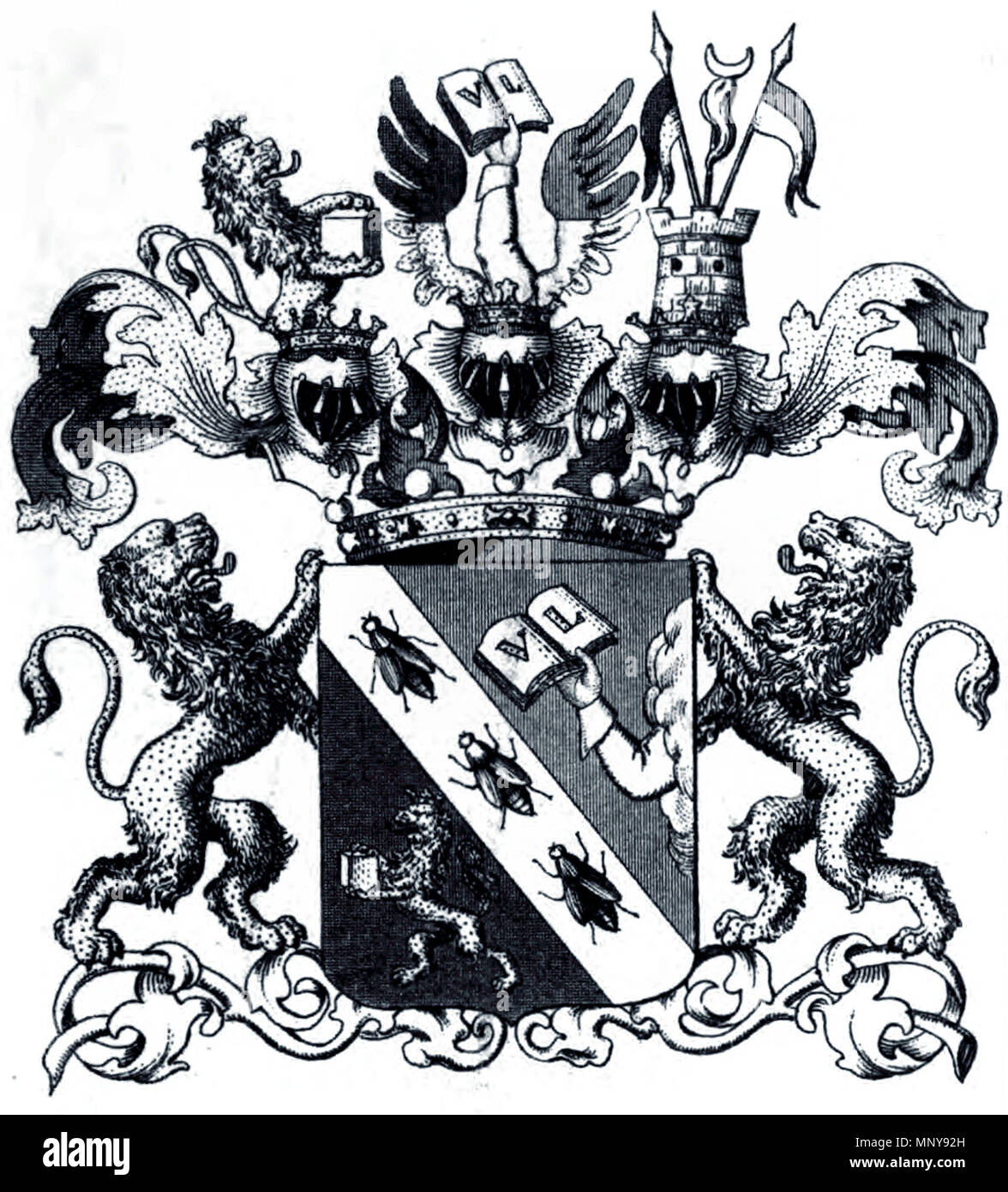 HERALDIK ドイツ語 1251 Wappen der Freiherrn von Lebzeltern, jüngerer Ast, 1842 Stock