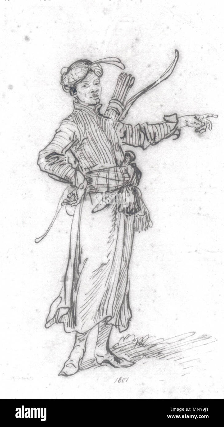 English: Turks. Polski: Turcy.   1700s.   1253 Watteau Turks Stock Photo