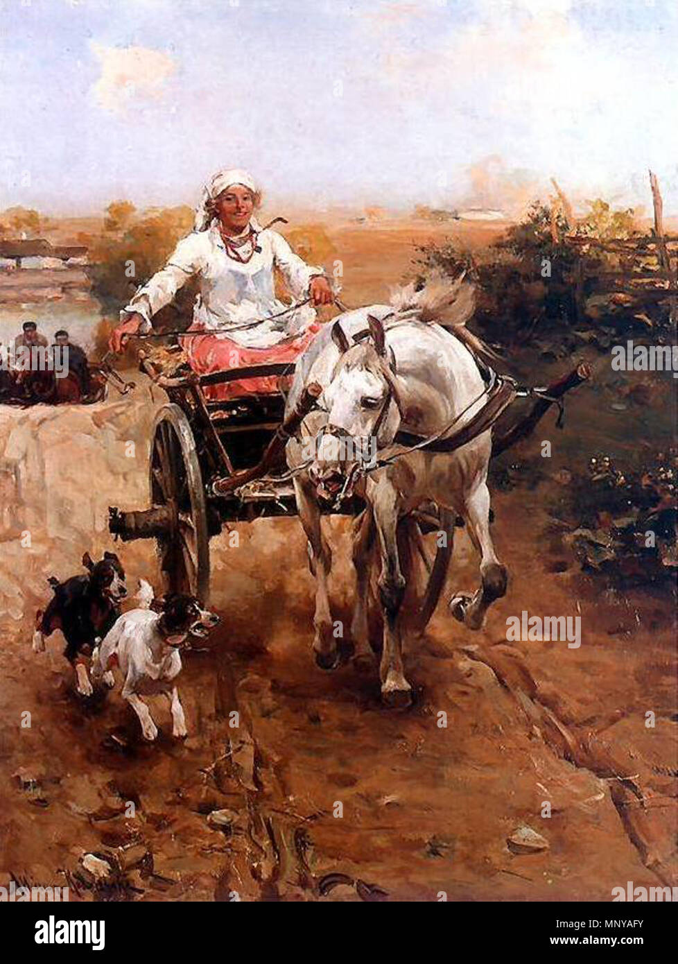 Русский: Веселая поездка (Бричка). English: Joyful Ride (Brichka). . 1890. 1258 Wierusz-Kowalski Joyful-Ride Brichka 2