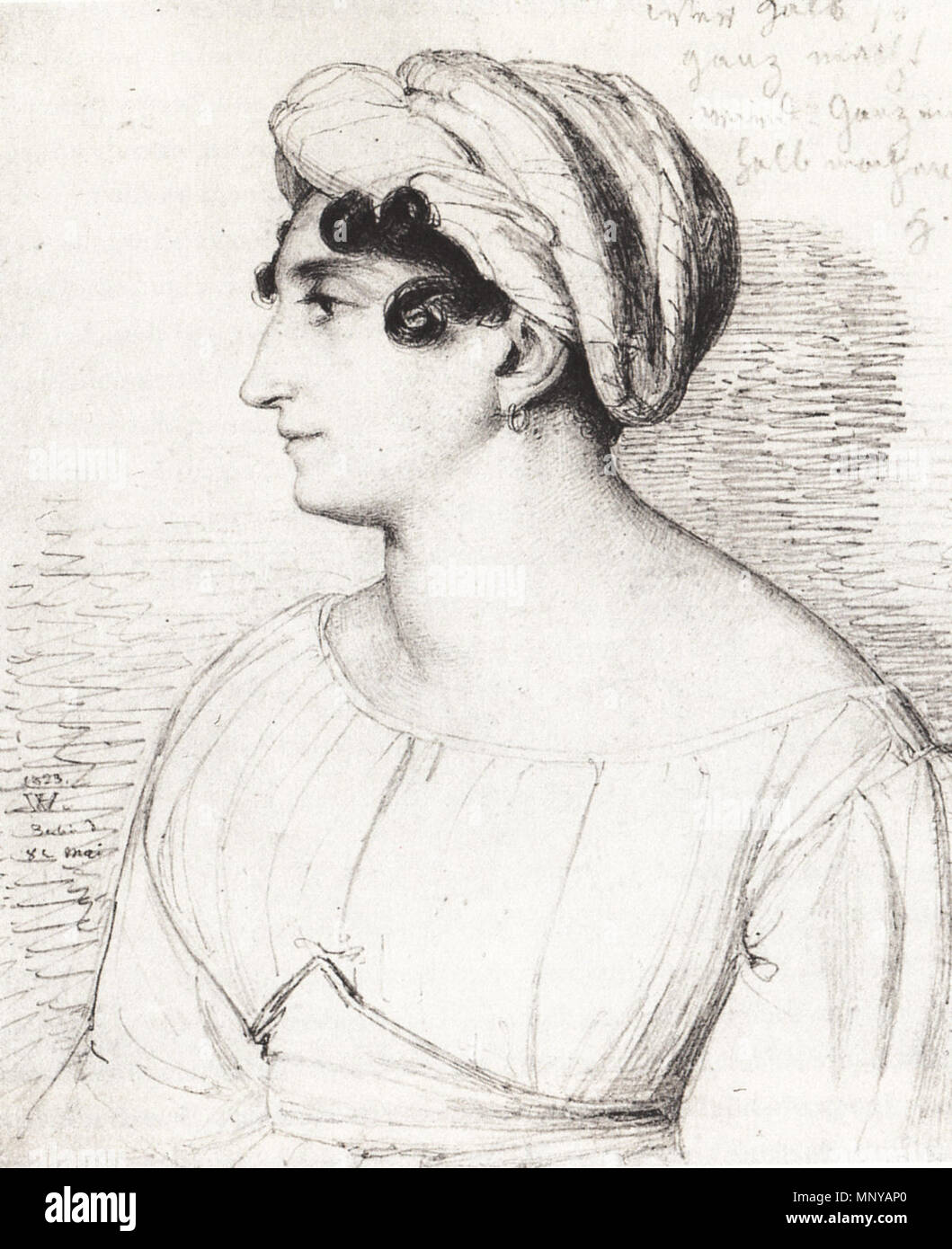 Henriette Herz 1823. 1258 Wilhelm Hensel Henriette Herz 1823 Stock