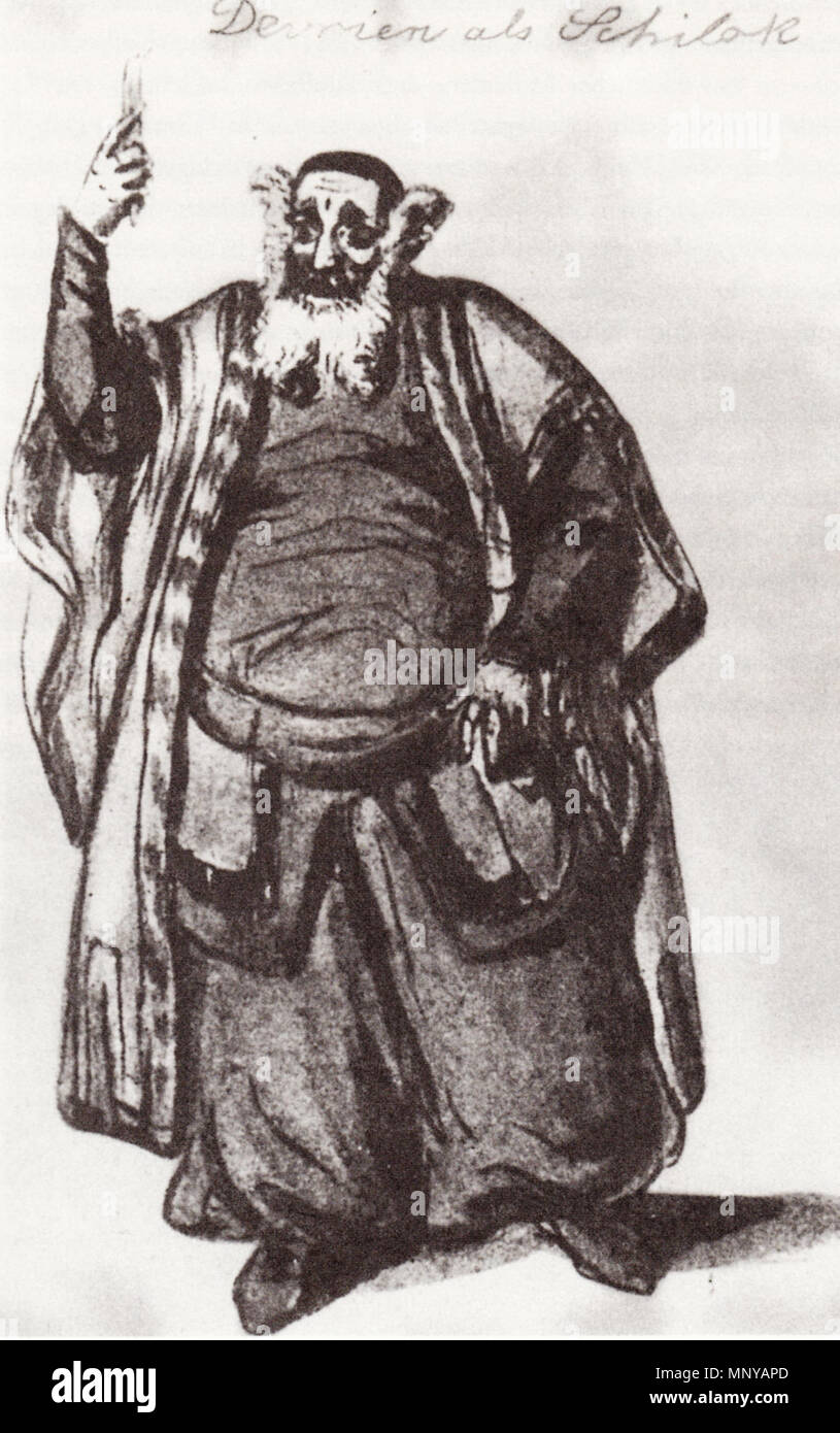 Deutsch: Ludwig Devrient als Shylock    .   1259 Wilhelm Hensel - Ludwig Devrient - Shylock Stock Photo