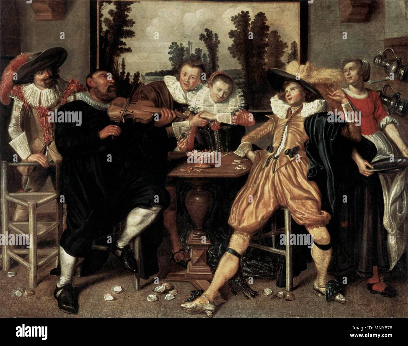 English: Merry Company   between 1622 and 1624.   1261 Willem Pietersz. Buytewech - Merry Company - WGA03728 Stock Photo