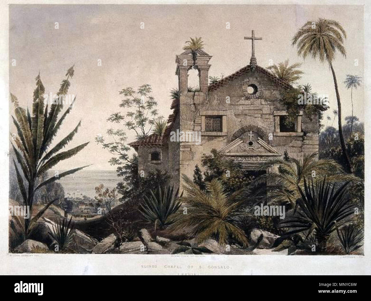 1265 William Gore Ouseley - Ruína de capela em São Gonçalo, Bahia Stock Photo