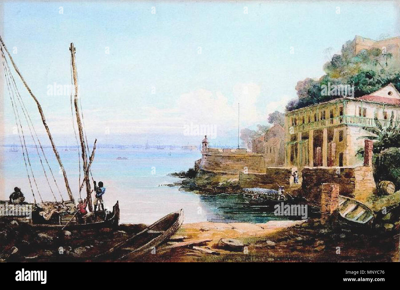 Gamboa, Bahia   circa 1835.   1265 William Gore Ouseley - Gamboa, Bahia Stock Photo