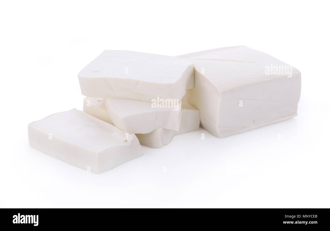 cube tofu isolated on white Stock Photo - Alamy