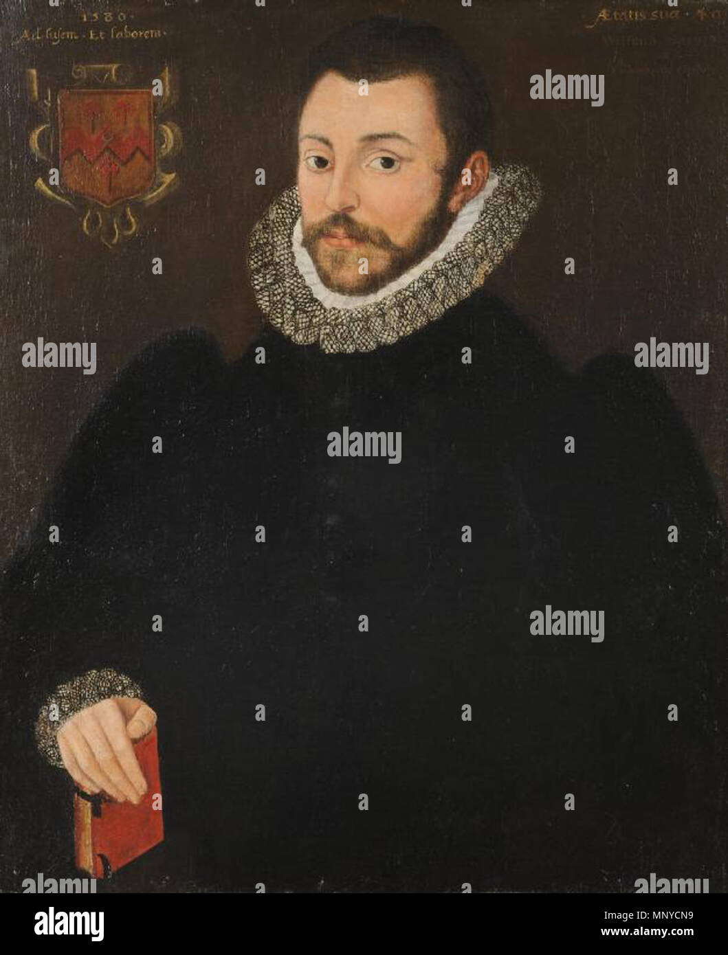 . William Sandys of Conishead Priory . 1580.    Follower of George Gower  (1540–1596)     Alternative names Gower  Description English painter  Date of birth/death circa 1540 1596  Location of birth/death England London  Work period 1570s-1590s  Work location London  Authority control  : Q2126008 VIAF: 65226012 ISNI: 0000 0000 8251 2456 ULAN: 500032228 LCCN: nr00039827 GND: 135583837 WorldCat 1267 William Sandys Of Conishead Priory, Aged 40 Stock Photo