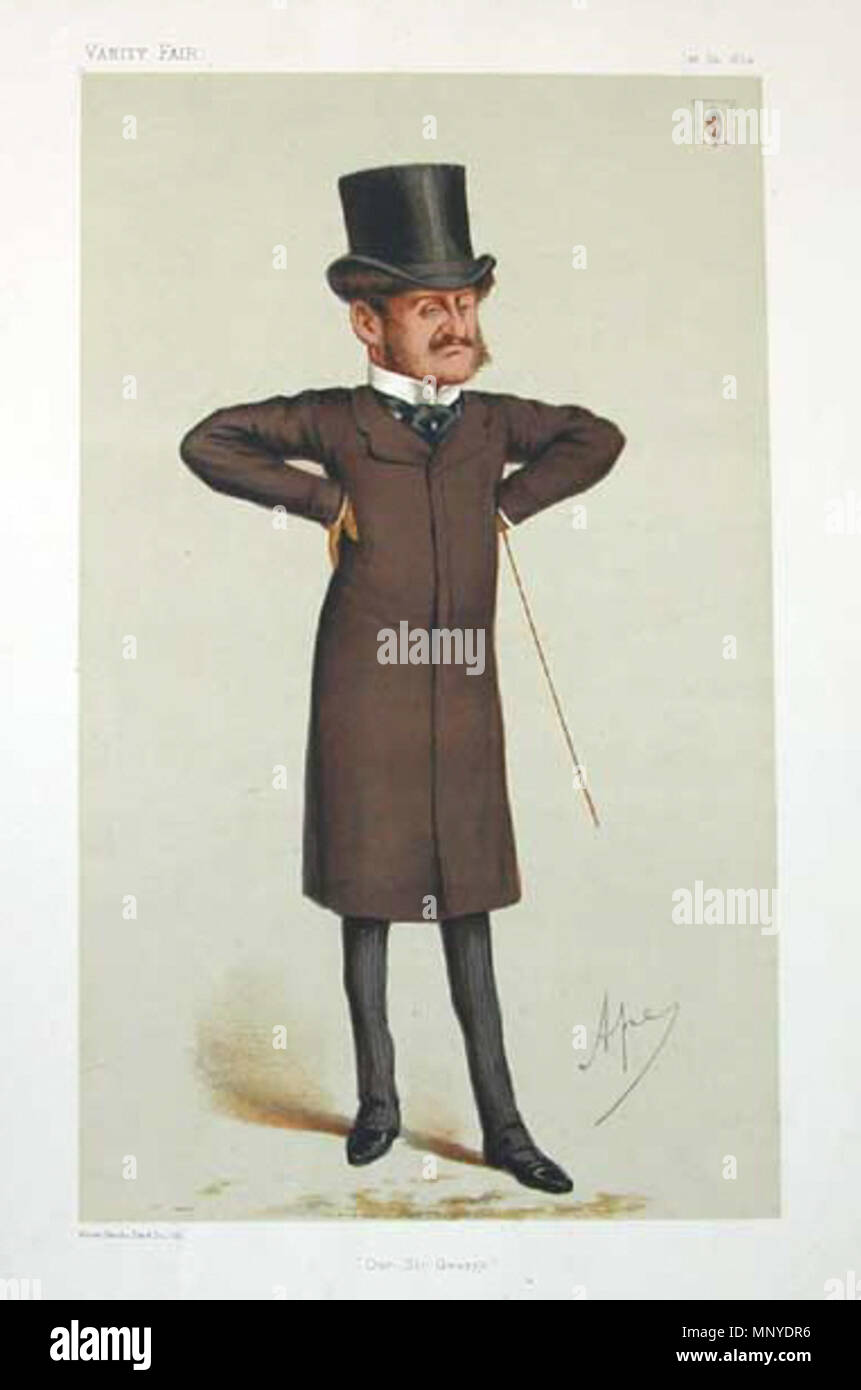 . English: Caricature of Sir George Orby Wombwell. Caption reads 'Our Sir George'. circa. 1873 (published 1874-01-24).   Carlo Pellegrini  (1839–1889)     Alternative names Singe, Ape  Description Italian artist and caricaturist  Date of birth/death 25 March 1839 22 January 1889  Location of birth/death Capua London  Work location London  Authority control  : Q935877 VIAF: 91408204 ISNI: 0000 0001 1684 9584 ULAN: 500106277 LCCN: n94116782 NLA: 35070756 WorldCat 1273 George Orby Wombwell by Ape Stock Photo